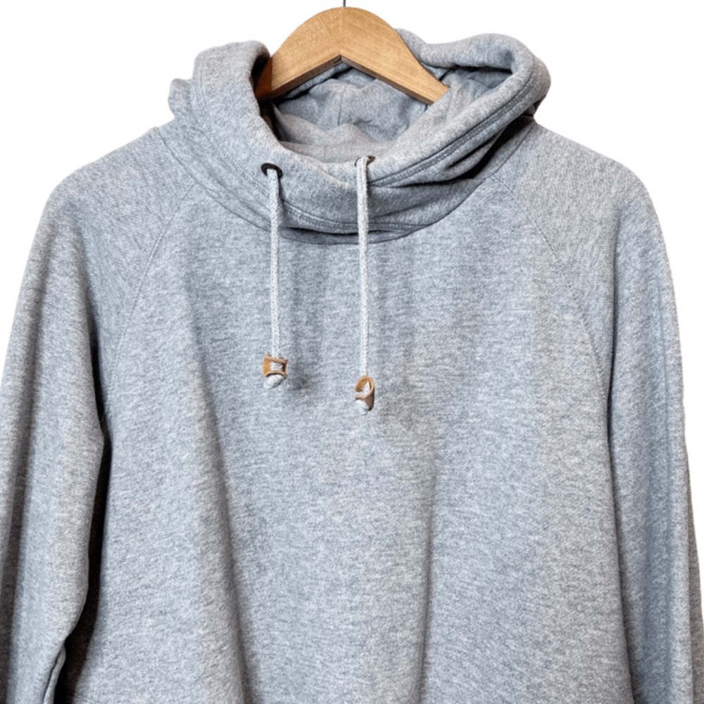 Tentree Basic Heather Grey Hooded Drawstring Sweatshirt - Picture 7 of 14